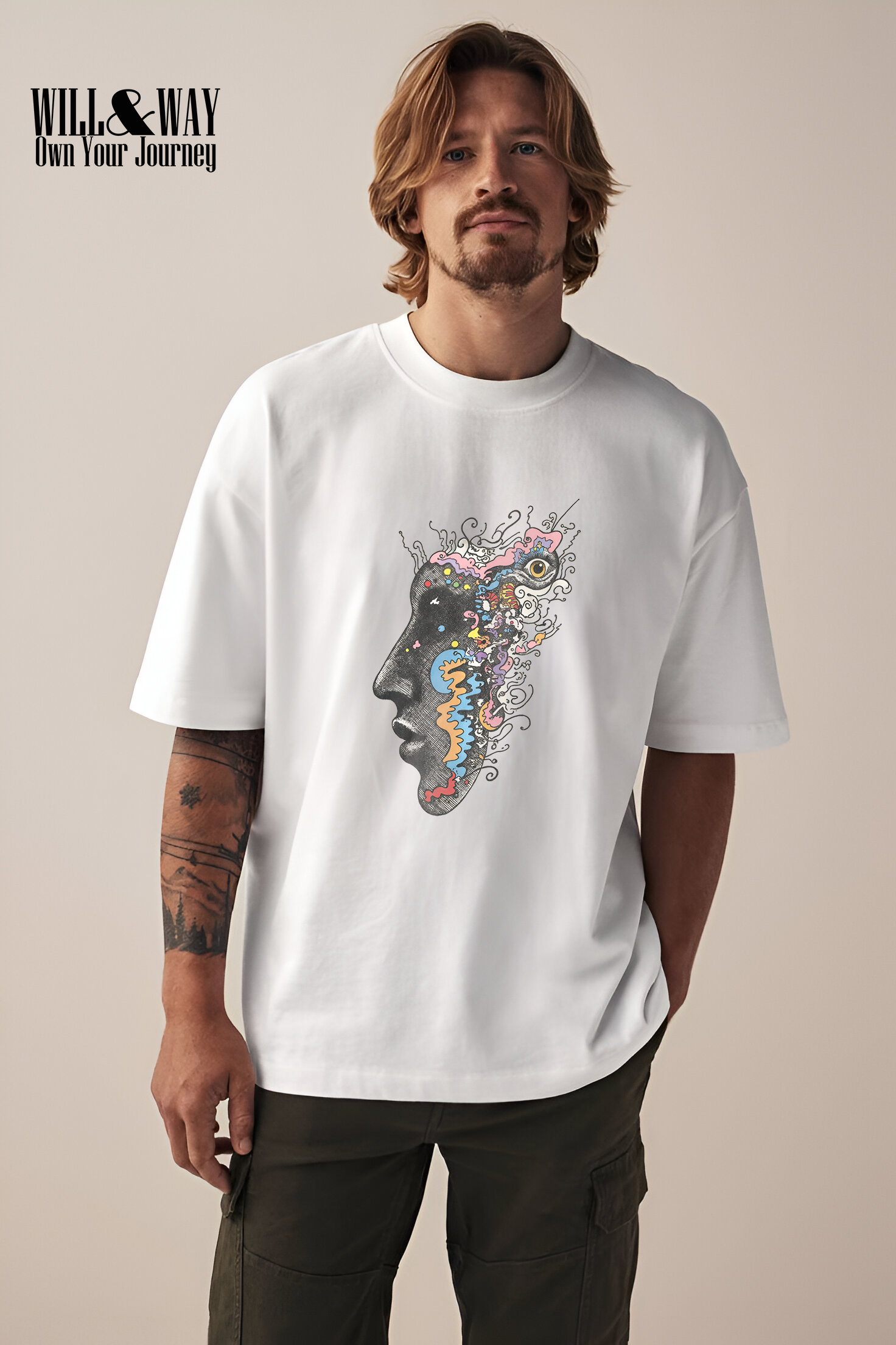 Belly face White Oversized t-shirt